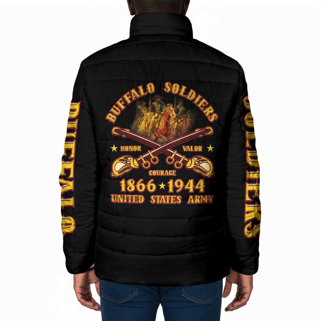 Honor Buffalo Soldiers Padded Jacket African American Cavalry Black Version