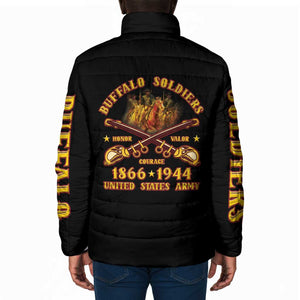 Honor Buffalo Soldiers Padded Jacket African American Cavalry Black Version