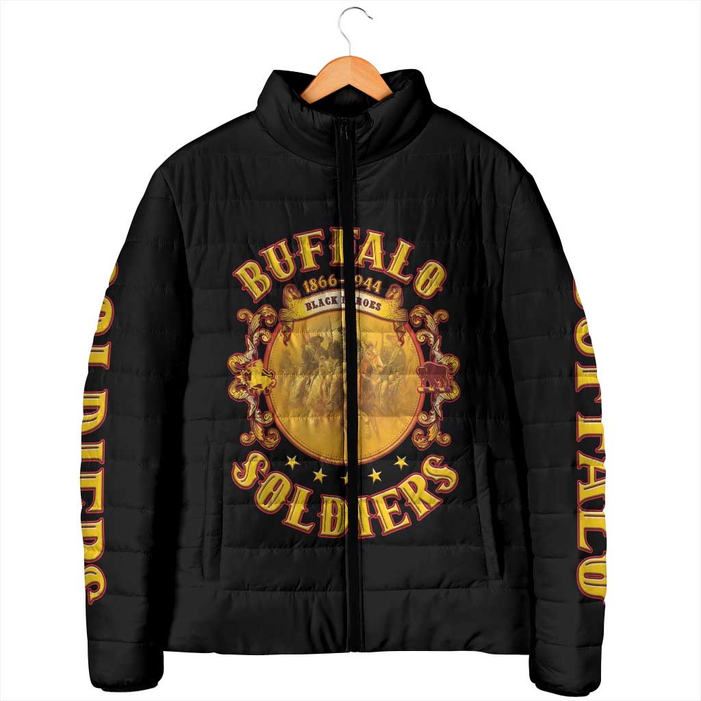 Honor Buffalo Soldiers Padded Jacket African American Cavalry Black Version