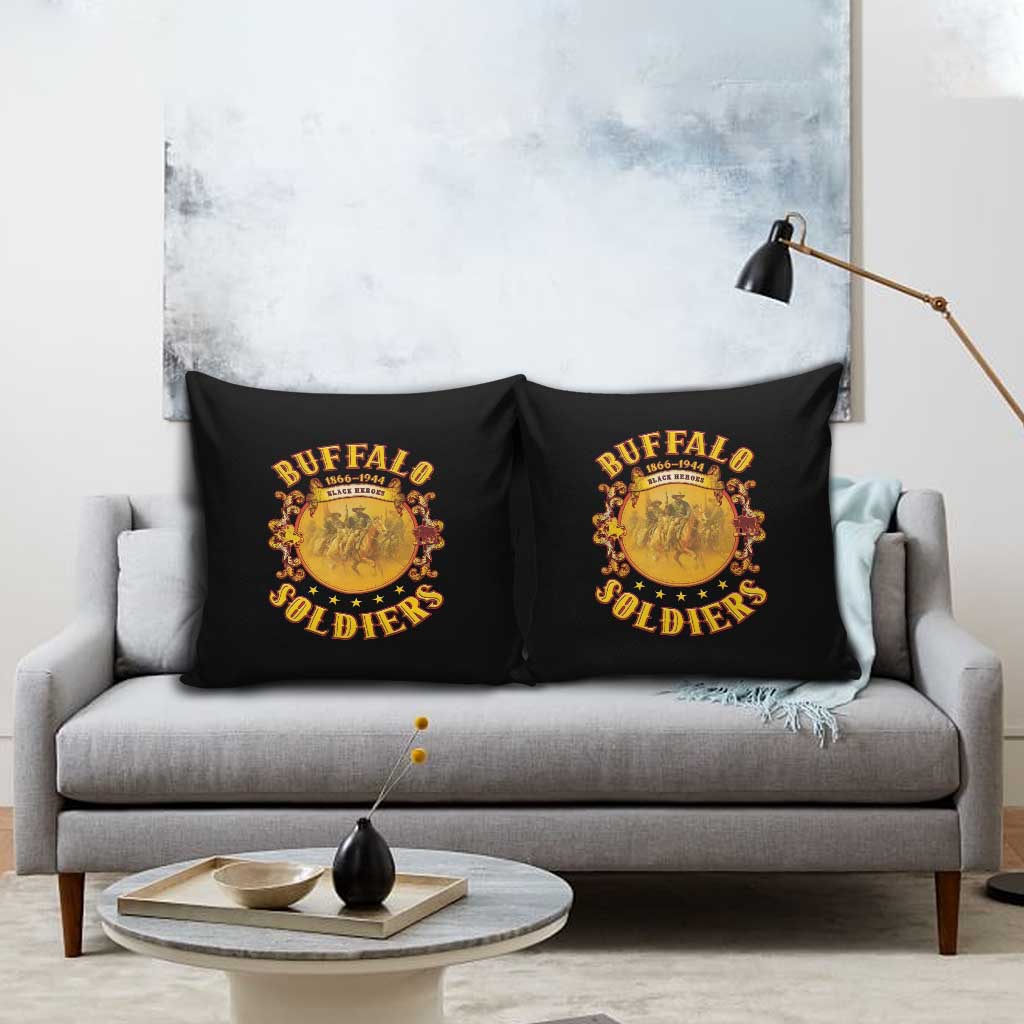 Honor Buffalo Soldiers Pillow Cover African American Cavalry Black Version