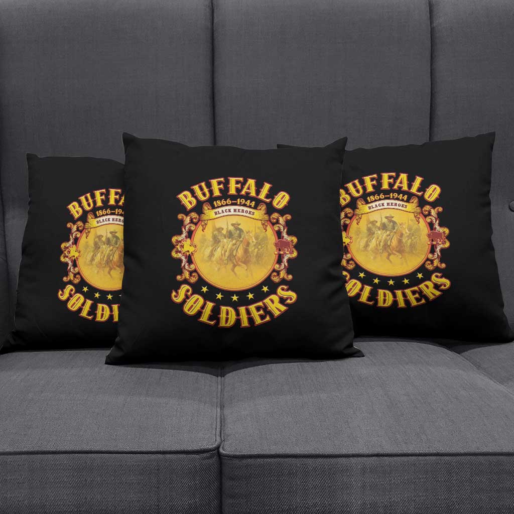 Honor Buffalo Soldiers Pillow Cover African American Cavalry Black Version