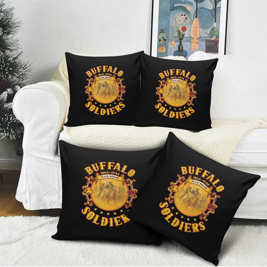 Honor Buffalo Soldiers Pillow Cover African American Cavalry Black Version
