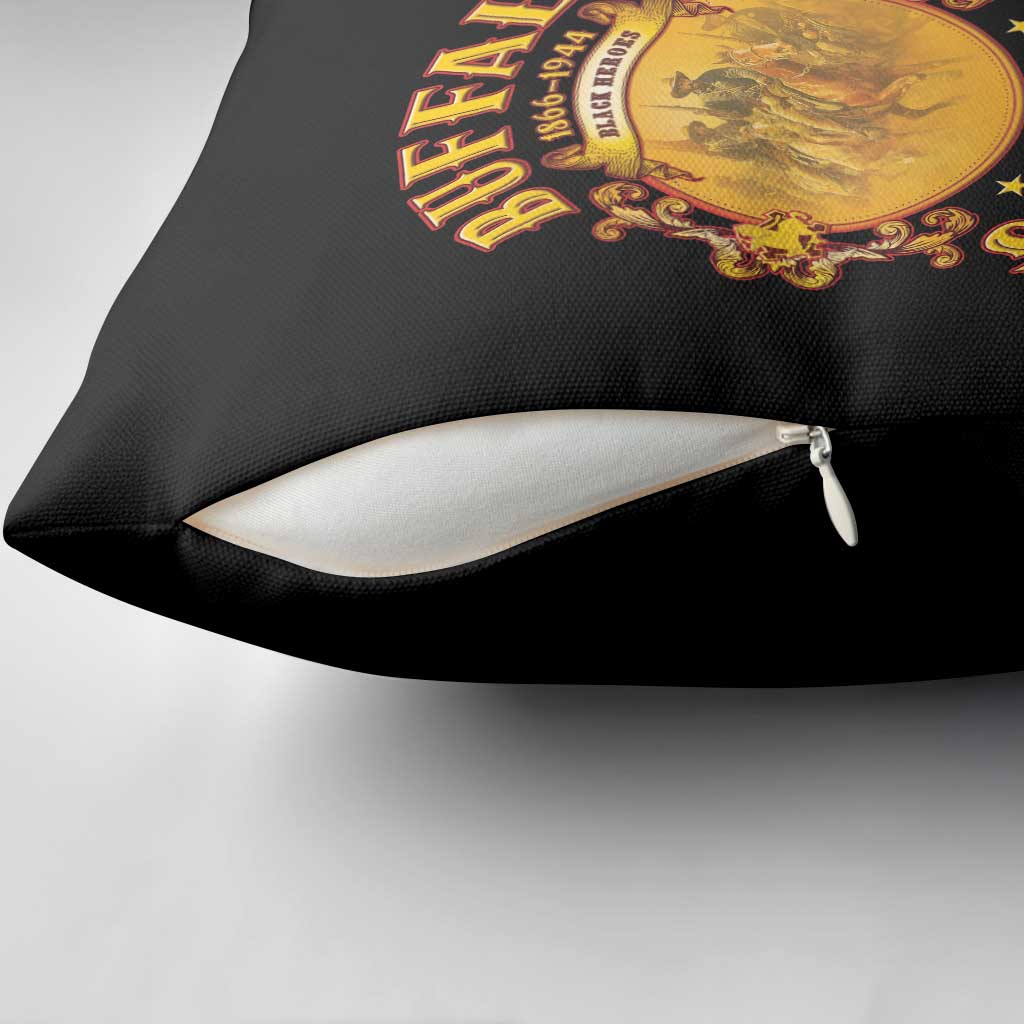Honor Buffalo Soldiers Pillow Cover African American Cavalry Black Version