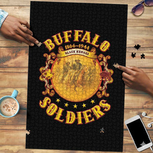 Honor Buffalo Soldiers Puzzle African American Cavalry Black Version