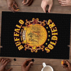 Honor Buffalo Soldiers Puzzle African American Cavalry Black Version