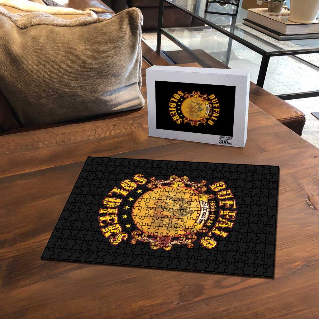 Honor Buffalo Soldiers Puzzle African American Cavalry Black Version