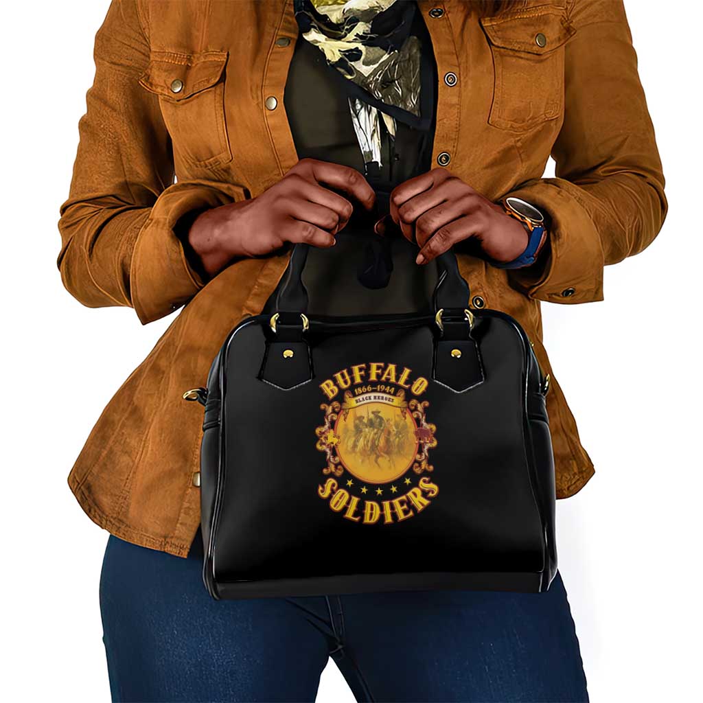 Honor Buffalo Soldiers Shoulder Handbag African American Cavalry Black Version - African Pride