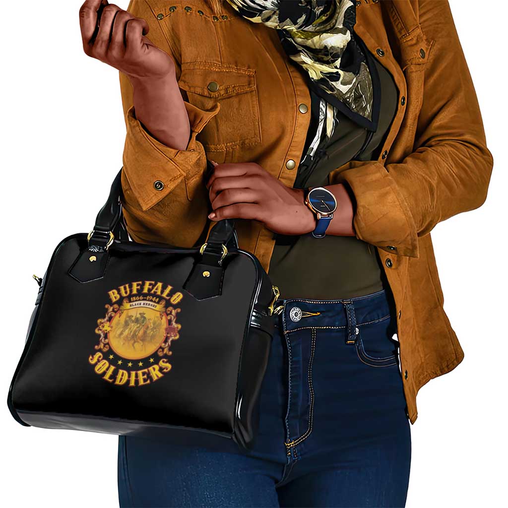 Honor Buffalo Soldiers Shoulder Handbag African American Cavalry Black Version - African Pride