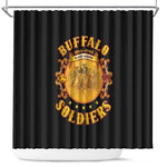 Honor Buffalo Soldiers Shower Curtain African American Cavalry Black Version - African Pride
