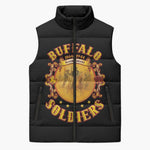 Honor Buffalo Soldiers Sleeveless Puffer Jacket African American Cavalry Black Version