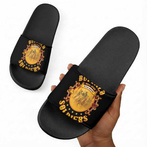 Honor Buffalo Soldiers Slide Sandals African American Cavalry Black Version