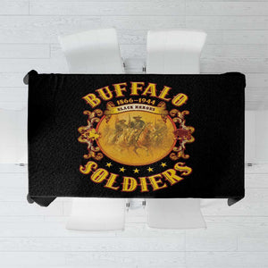 Honor Buffalo Soldiers Tablecloth African American Cavalry Black Version - African Pride
