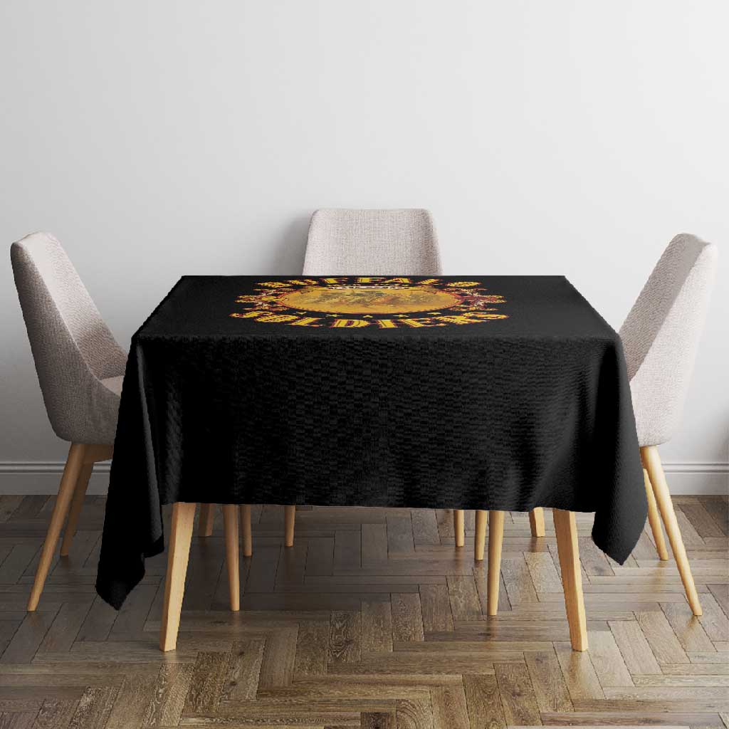 Honor Buffalo Soldiers Tablecloth African American Cavalry Black Version - African Pride