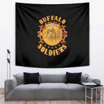 Honor Buffalo Soldiers Tapestry African American Cavalry Black Version - African Pride