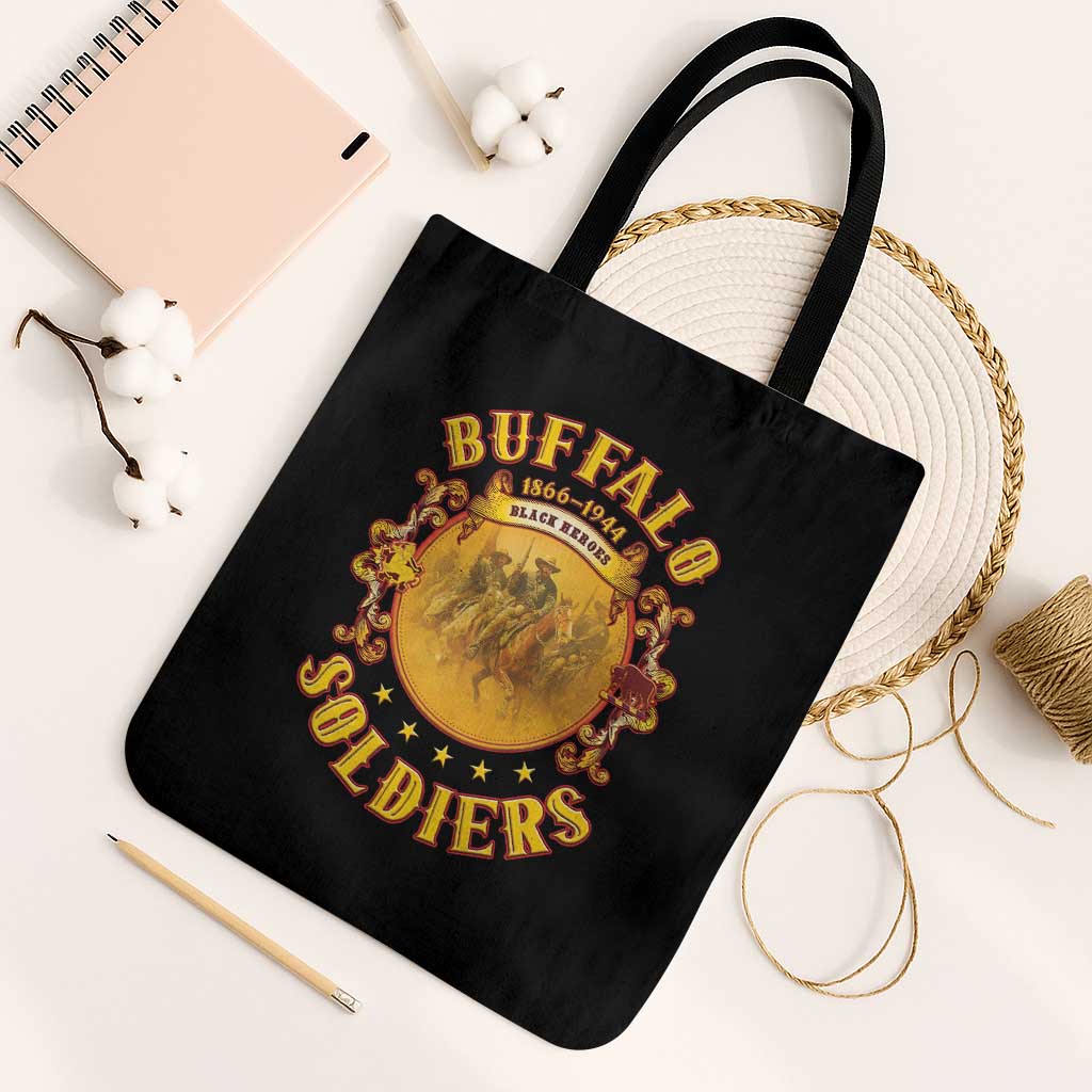 Honor Buffalo Soldiers Tote Bag African American Cavalry Black Version
