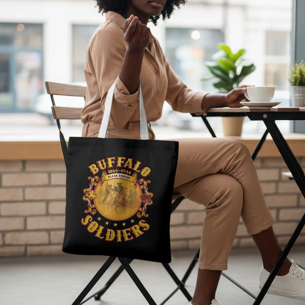 Honor Buffalo Soldiers Tote Bag African American Cavalry Black Version