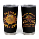 Honor Buffalo Soldiers Tumbler Cup African American Cavalry Black Version - African Pride