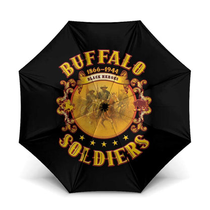 Honor Buffalo Soldiers Umbrella African American Cavalry Black Version