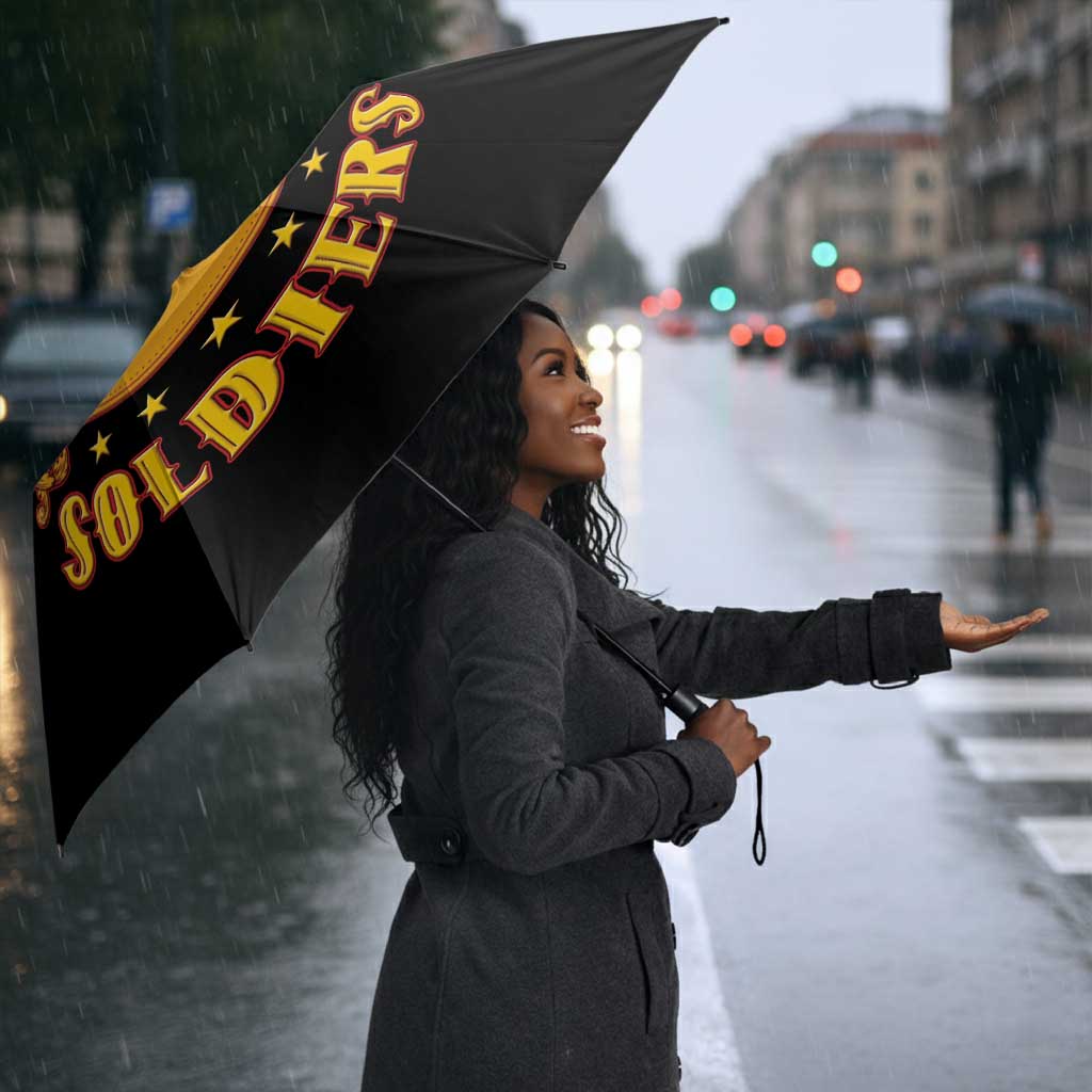Honor Buffalo Soldiers Umbrella African American Cavalry Black Version