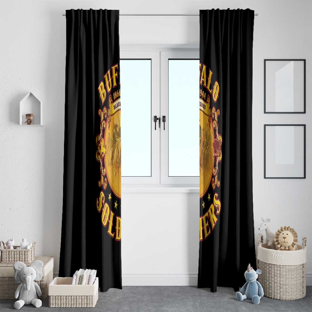 Honor Buffalo Soldiers Window Curtain African American Cavalry Black Version - African Pride