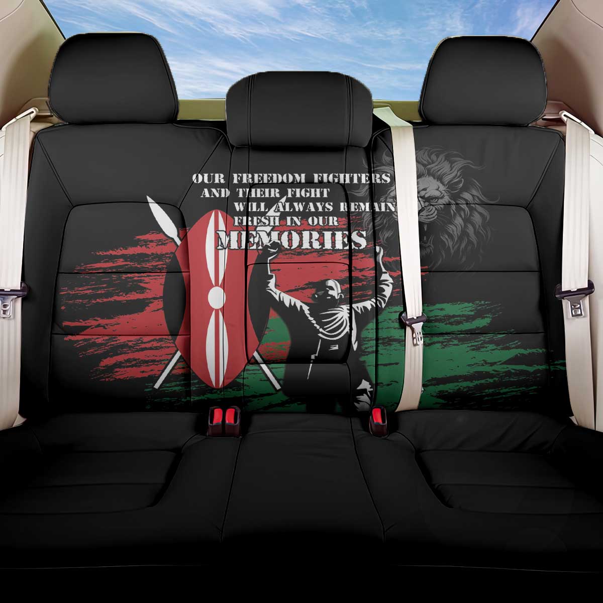 Happy Kenya Mashujaa Day Back Car Seat Cover Honour Our Heroes, Heroines