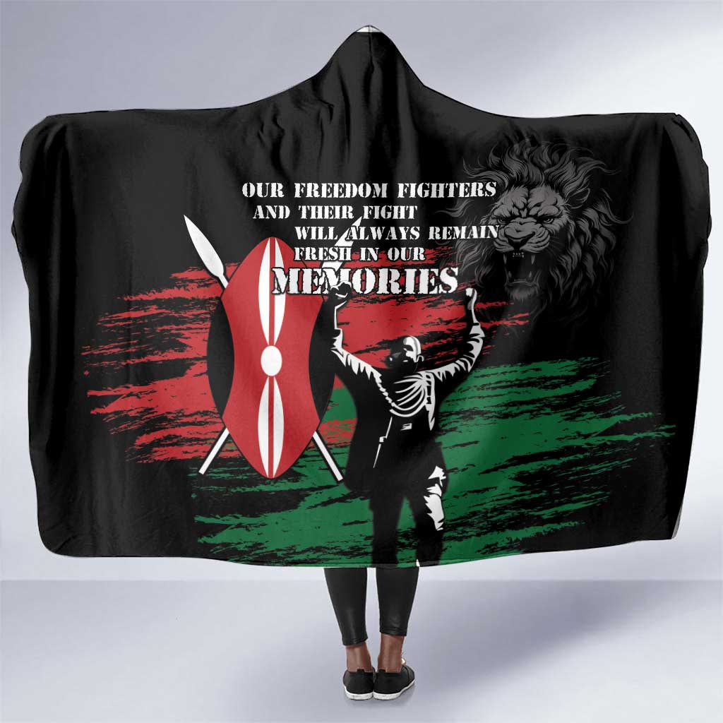 Happy Kenya Mashujaa Day Hooded Blanket Honour Our Heroes, Heroines