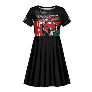 Happy Kenya Mashujaa Day Kid Short Sleeve Dress Honour Our Heroes, Heroines