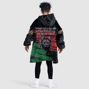 Happy Kenya Mashujaa Day KId Wearable Blanket Hoodie Honour Our Heroes, Heroines