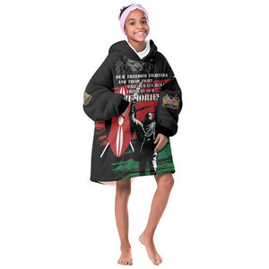 Happy Kenya Mashujaa Day KId Wearable Blanket Hoodie Honour Our Heroes, Heroines