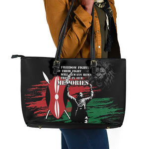 Happy Kenya Mashujaa Day Leather Tote Bag Honour Our Heroes, Heroines