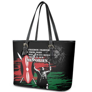 Happy Kenya Mashujaa Day Leather Tote Bag Honour Our Heroes, Heroines