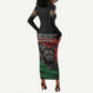 Happy Kenya Mashujaa Day Long Sleeve Bodycon Dress Honour Our Heroes, Heroines LT05
