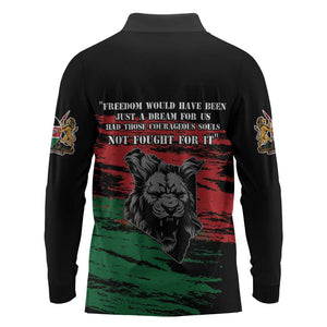 Happy Kenya Mashujaa Day Long Sleeve Polo Shirt Honour Our Heroes, Heroines