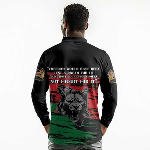 Happy Kenya Mashujaa Day Long Sleeve Polo Shirt Honour Our Heroes, Heroines