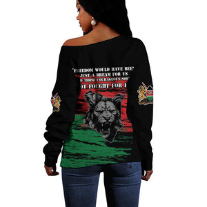 Happy Kenya Mashujaa Day Off Shoulder Sweater Honour Our Heroes, Heroines