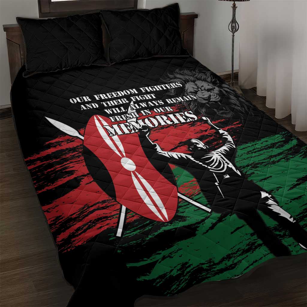 Happy Kenya Mashujaa Day Quilt Bed Set Honour Our Heroes, Heroines