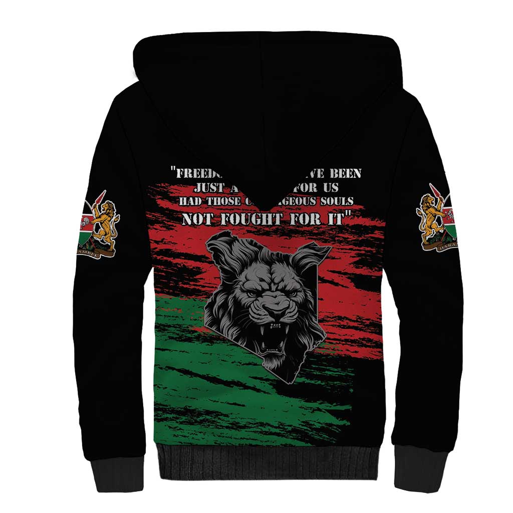 Happy Kenya Mashujaa Day Sherpa Hoodie Honour Our Heroes, Heroines