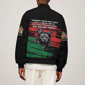 Happy Kenya Mashujaa Day Sleeve Zip Bomber Jacket Honour Our Heroes, Heroines