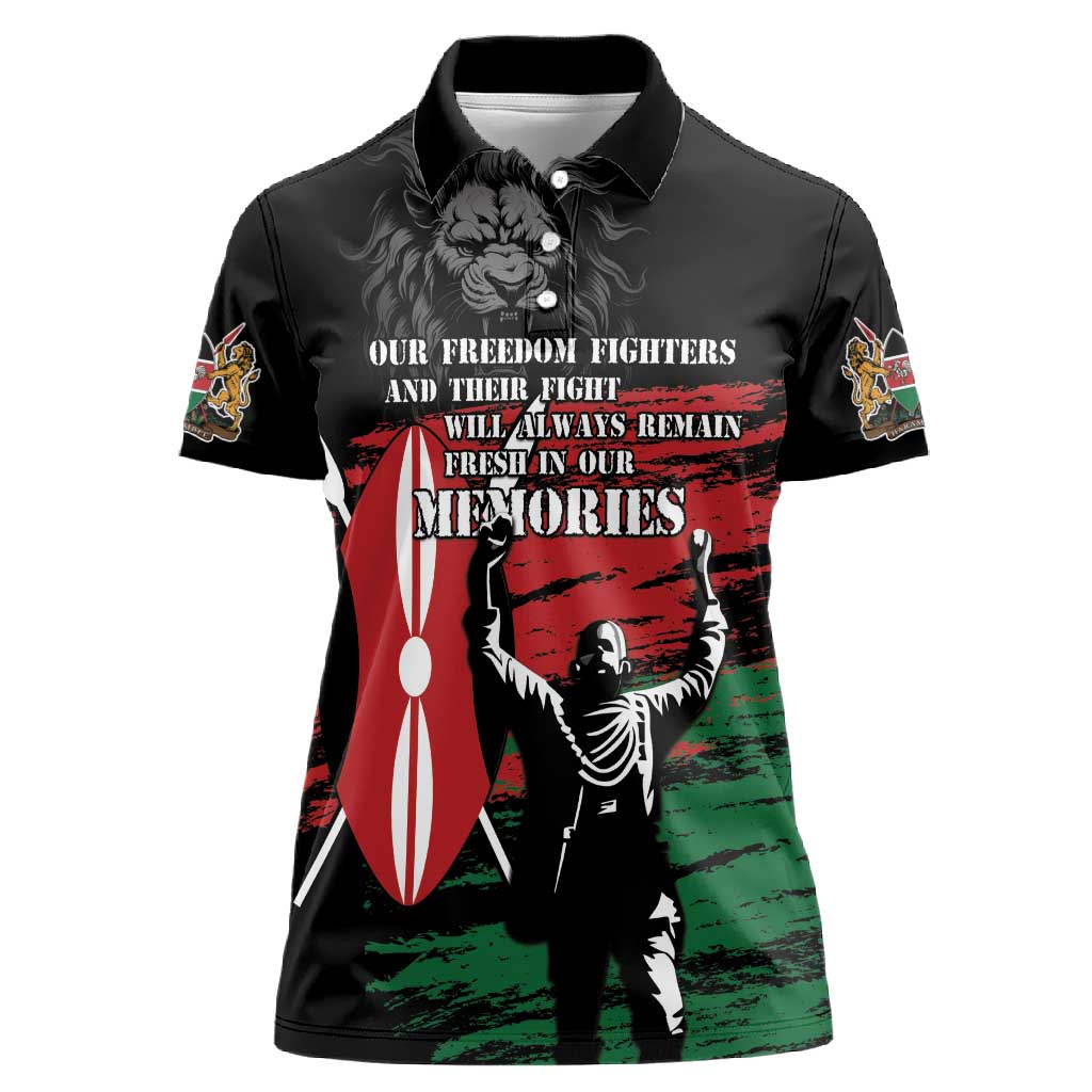 Happy Kenya Mashujaa Day Women Polo Shirt Honour Our Heroes, Heroines