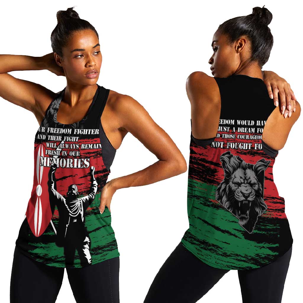 Happy Kenya Mashujaa Day Women Racerback Tank Honour Our Heroes, Heroines