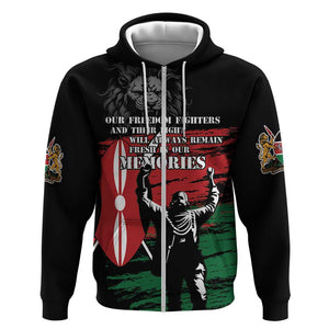 Happy Kenya Mashujaa Day Zip Hoodie Honour Our Heroes, Heroines