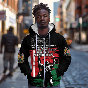 Happy Kenya Mashujaa Day Zip Hoodie Honour Our Heroes, Heroines