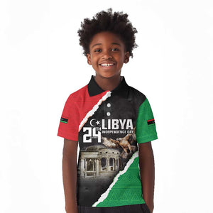 Happy Libya Independence Day Kid Polo Shirt Libya In My Heart