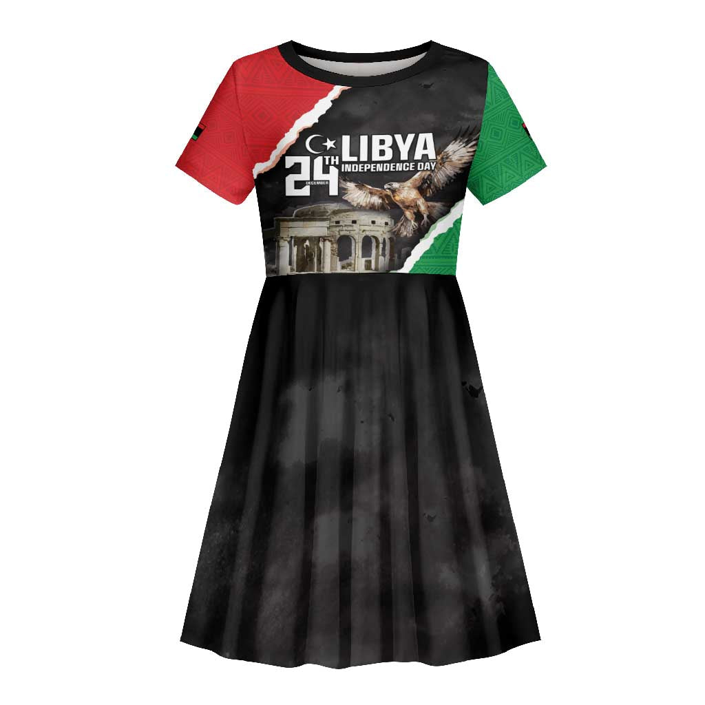 Happy Libya Independence Day Kid Short Sleeve Dress Libya In My Heart