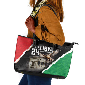 Happy Libya Independence Day Leather Tote Bag Libya In My Heart