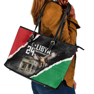 Happy Libya Independence Day Leather Tote Bag Libya In My Heart