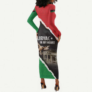 Happy Libya Independence Day Long Sleeve Bodycon Dress Libya In My Heart