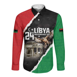 Happy Libya Independence Day Long Sleeve Button Shirt Libya In My Heart