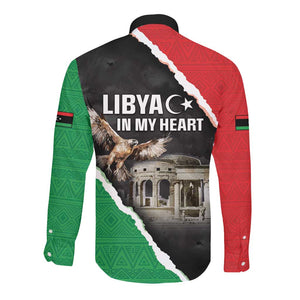 Happy Libya Independence Day Long Sleeve Button Shirt Libya In My Heart