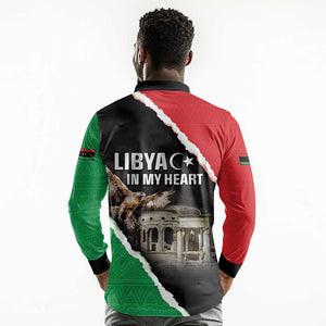 Happy Libya Independence Day Long Sleeve Polo Shirt Libya In My Heart